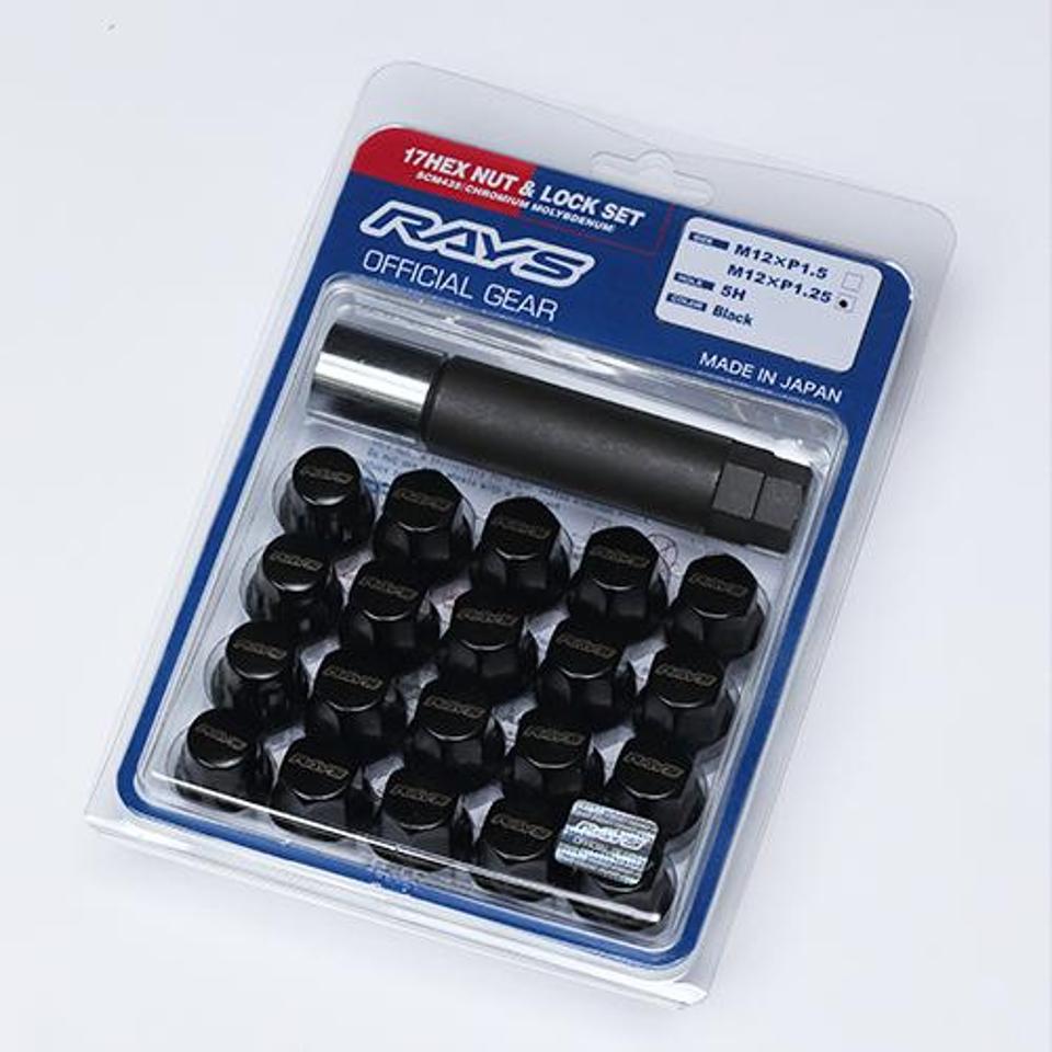 RAYS(レイズ) 74082000001BK 17HEX L31 NUT&LOCK 12X1.25/5H BK(Black)