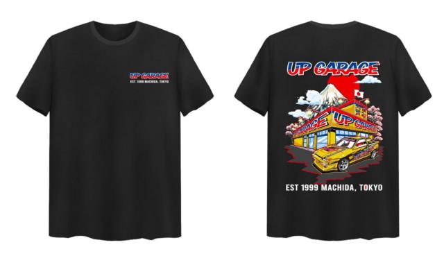 UPGARAGE オリジナルTシャツ ブラック 1号店/AE86/富士 ブラック 2XL