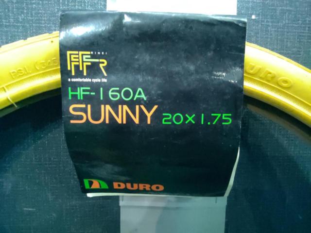 DURO HF-160A-YE SUNNY 20x1.75(47-406) チューブドタイヤ イエロー