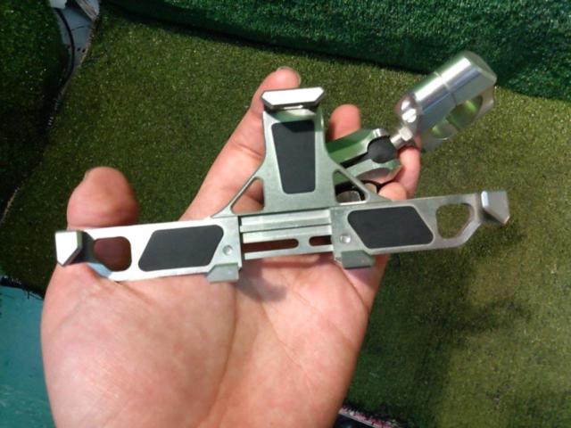 ★☆【SYGNHOUSE】アルミスマホホルダー A-44+Bショート(42mm)+C(28.6Φテーパーバー対応)セット