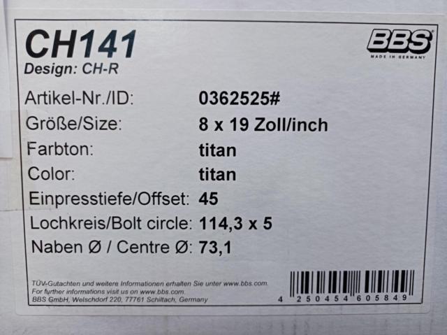 BBS
GERMANY
CH-R
141