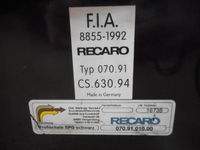 RECARO SP-G 【F.I.A 8855-1992 CS.630.94 TYP 070.91】 | カー用品 