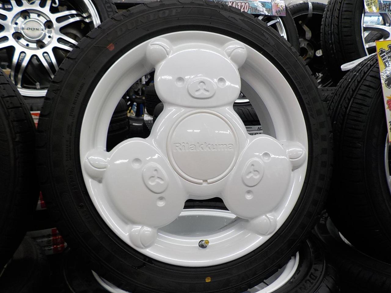 MLJ Rilakkuma リラックマホイール + DUNLOP ENASAVE RV504 足元 