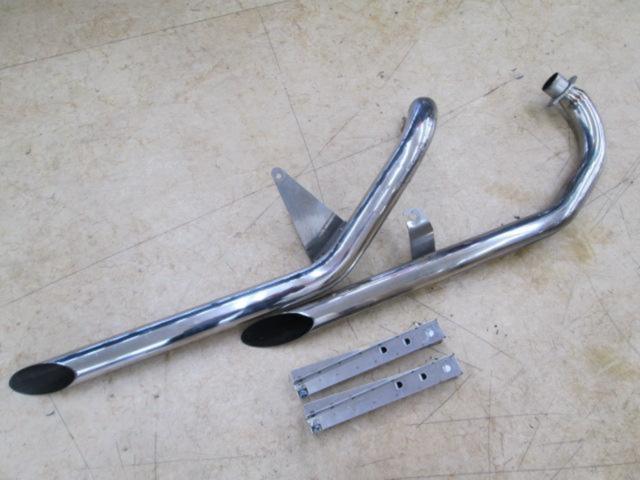 MARVING ステンレスドラッグパイプマフラー スラッシュエンド Vツインマグナ250