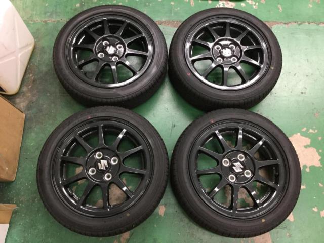 スズキ アルトワークスHA36S純正アルミホイール + BRIDGESTONE POTENZA 