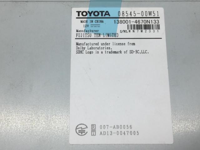トヨタ純正(TOYOTA) [NSZT-W64] | やや傷や汚れあり | アップガレージ 
