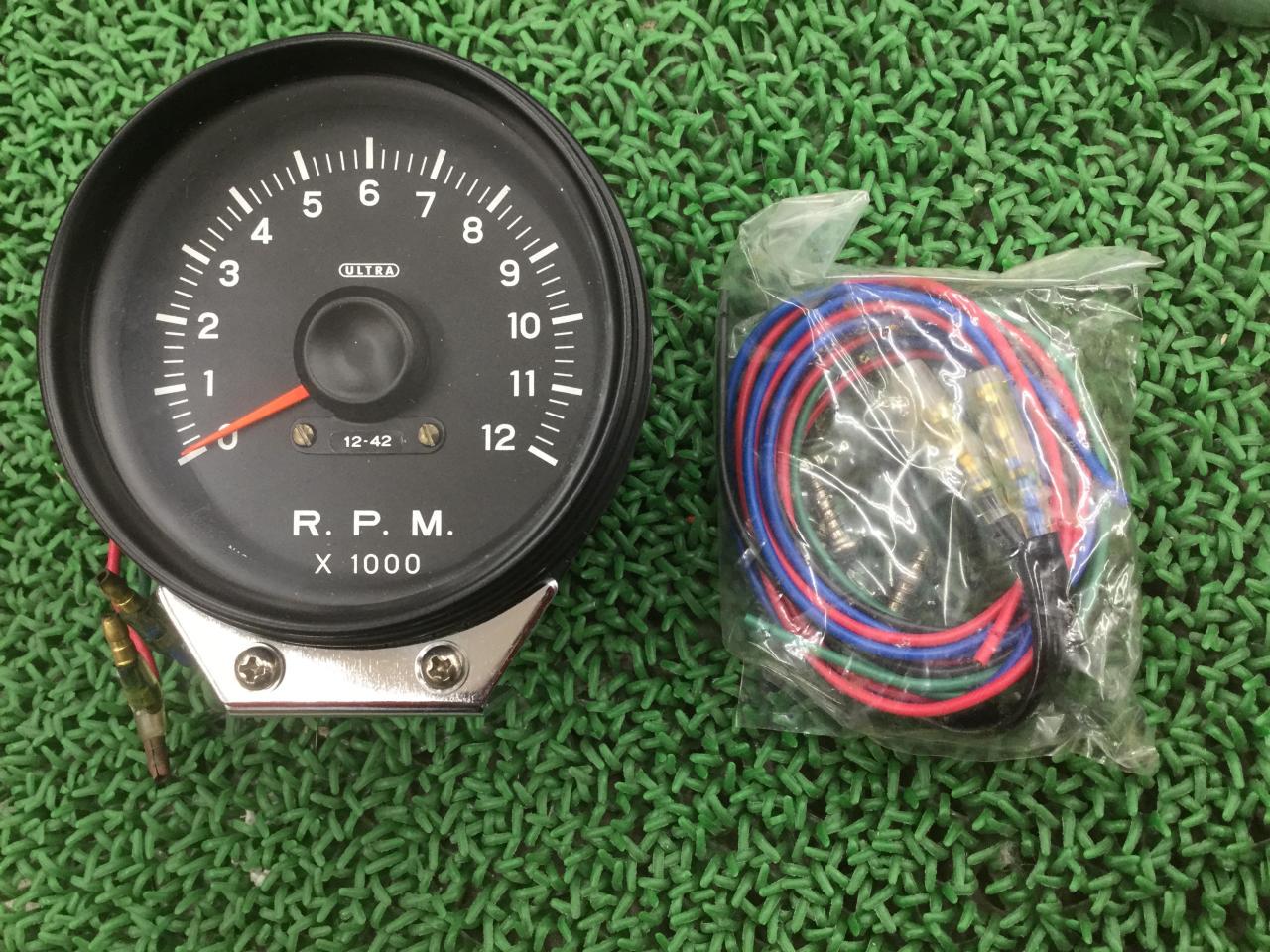 ULTRA 回転計 タコメーター☆レース用1万2千回転、80mm ウルトラ永井 