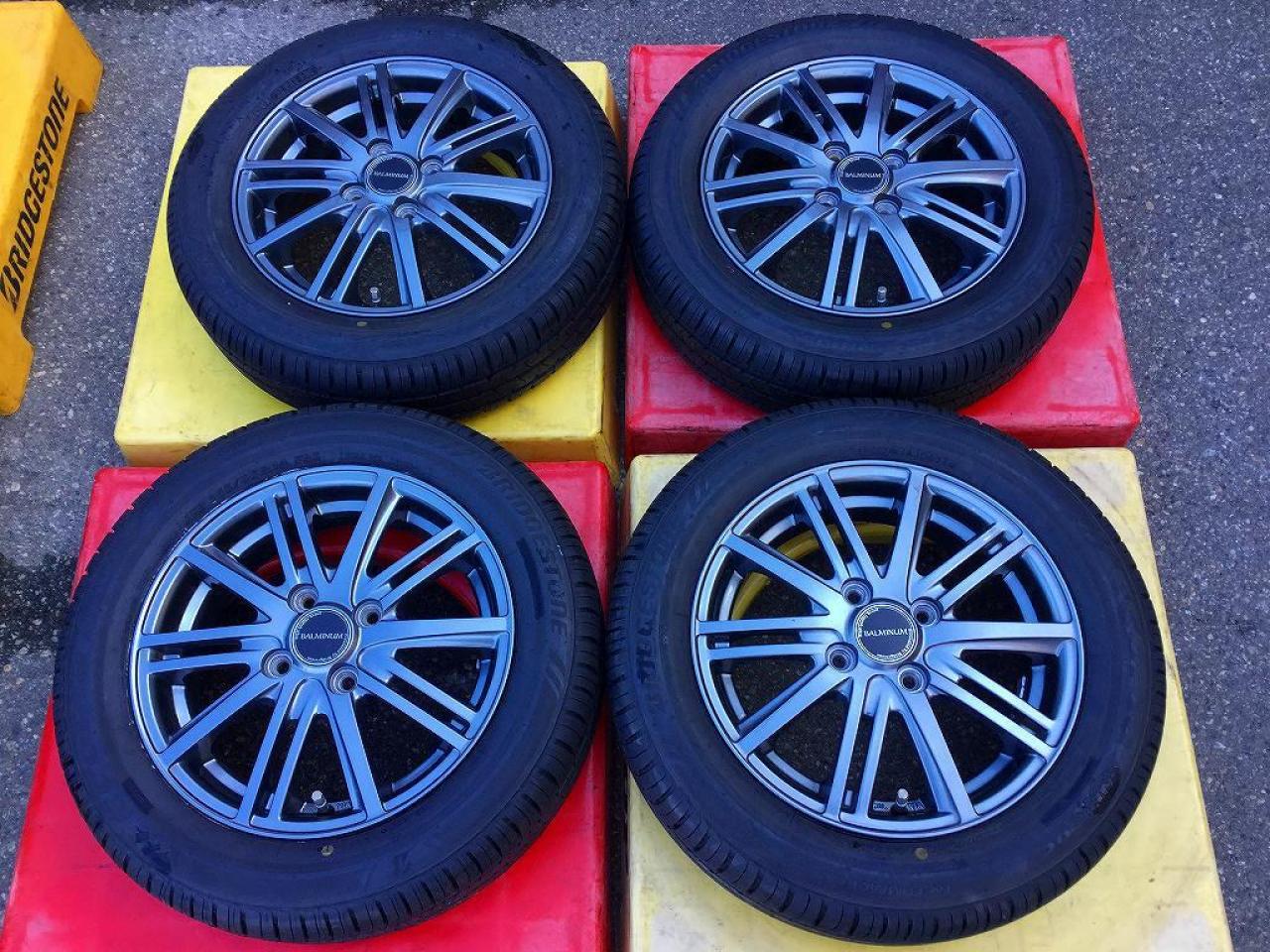 BS BALMINUM BR10 + BRIDGESTONE ECOPIA NH100C 165/65R14 | やや傷や 