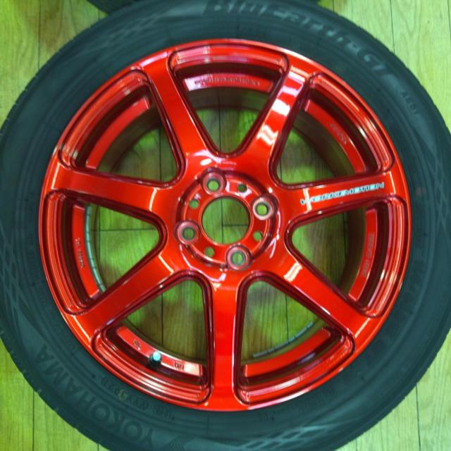 WORK EMOTION T7R 7本スポーク キャンディレッド(CAR) + YOKOHAMA 