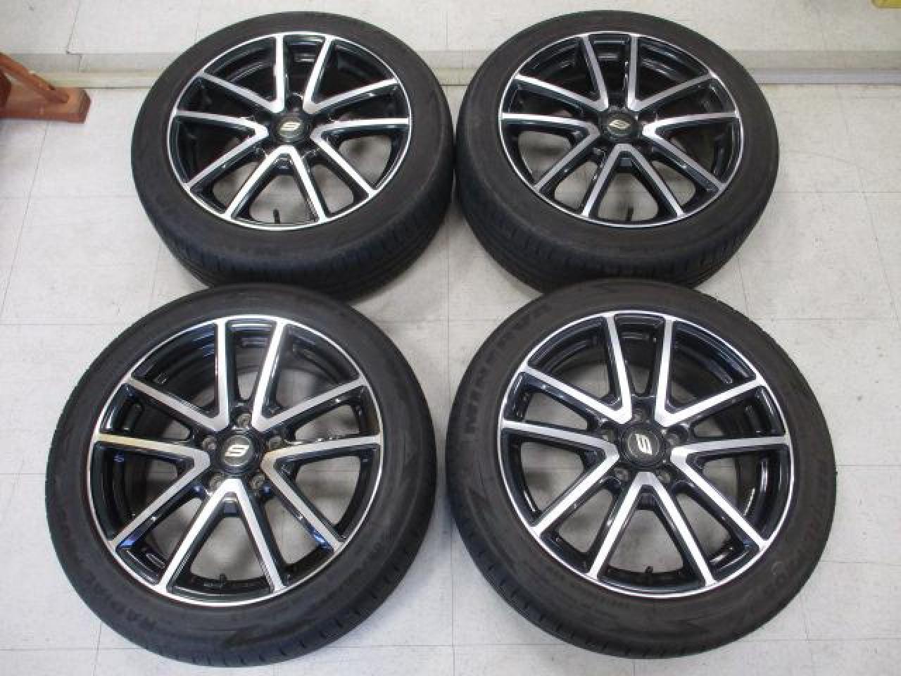 メーカー不明 ツイン5本スポークホイール+MINERVA F205 205/55R17 4本セット カー用品 タイヤホイールセット 17インチタイヤホイールセットを通販で購入する 中古