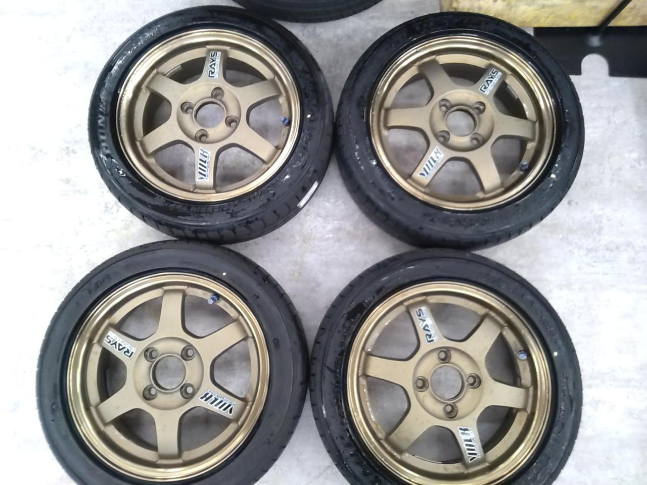 RAYS VOLK RACING TE37+DUNLOP LEMANS V 165/55R14 タイヤホイール4本 