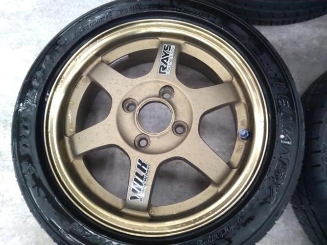 RAYS VOLK RACING TE37+DUNLOP LEMANS V 165/55R14 タイヤホイール4本  