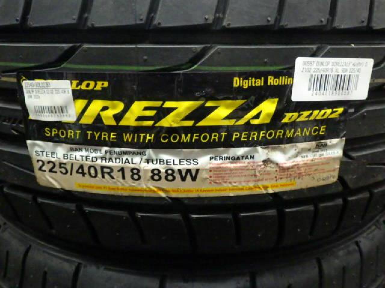 DUNLOP DIREZZA(ディレッツァ) DZ102 225/40R18 XL 92W | 新古品 | アップガレージ 横浜戸塚店 ...