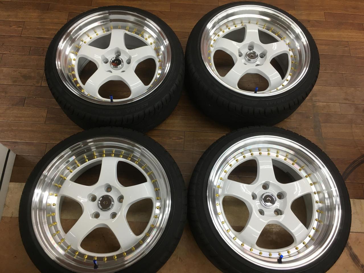 18インチ 深リム ホイール タイヤ セット 中古 MOMO 分厚く OZレーシング風