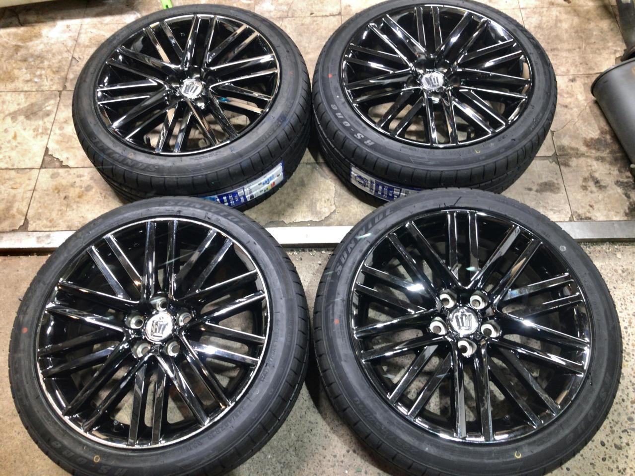 トヨタクラウンRS純正18インチ マットブラック ホイールセット のぞん