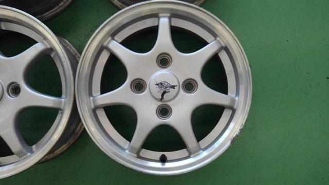 カプチーノ EA21R 純正アルミホイール 14x5J 4本タイヤ付き