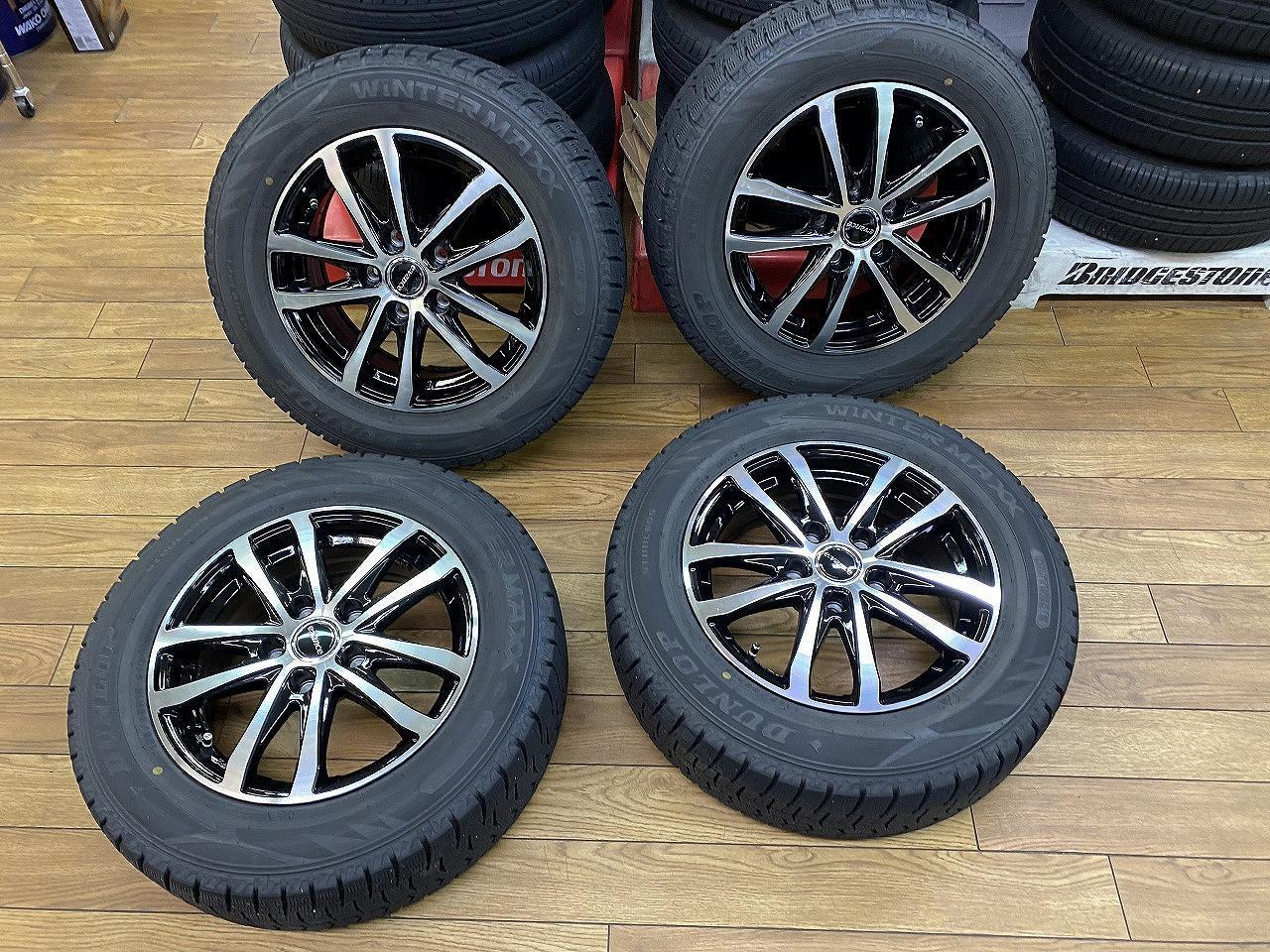 e:vance+【DUNLOP】WINTERMAXX WM02 | カー用品 スタッドレスタイヤホイールセット 15インチスタッドレスタイヤ ...