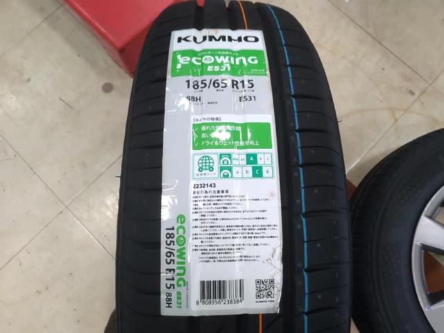 日産純正(NISSAN)  ノート E12 ブラックアロー 純正アルミホイール  + KUMHO/マーシャル(クムホ/MARSHAL) ECOWING ES31