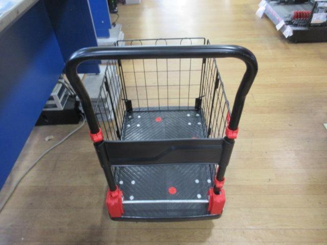 【メーカー不明】カゴ付き折りたたみ台車