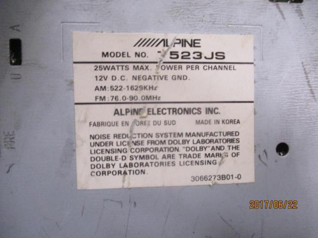 ※ current sales
ALPINE
7523JS
Cassette deck