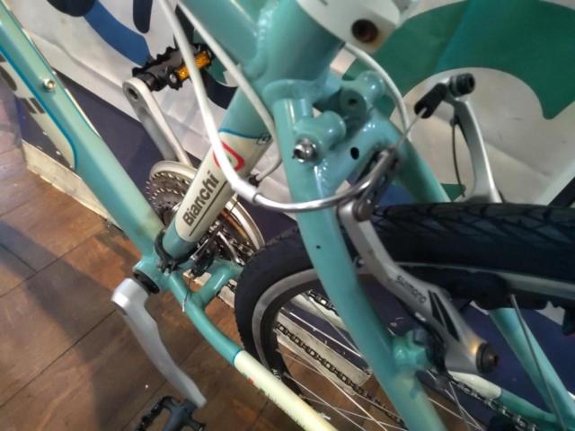 BIANCHI BRAVA 2010年モデル 700C 2×9S クロモリフレーム ロードバイク チェレステ サイズ:44