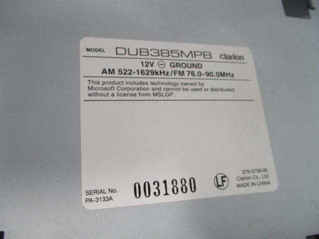 ADDZEST / Clarion (Addzest / Clarion)
DUB385MPB
2DIN
CD tuner
CD / MP3 / USB / AUX compatible