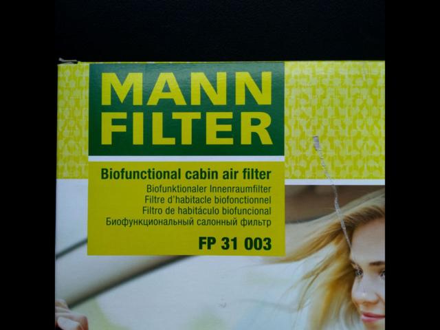 AUDI/BENTLEY/PORSCHE...MANN
FILTER
Air conditioner filter FP31003