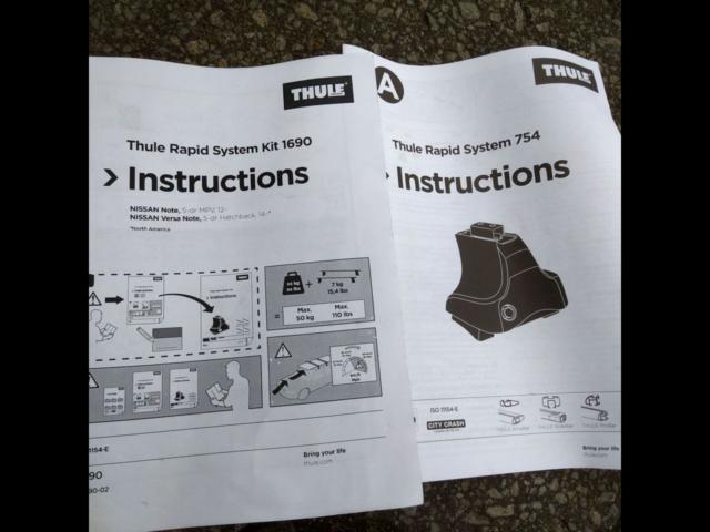  Notes
12 year car
THULE
Rapid
System
754
+
kit
1690
Aero base carrier set