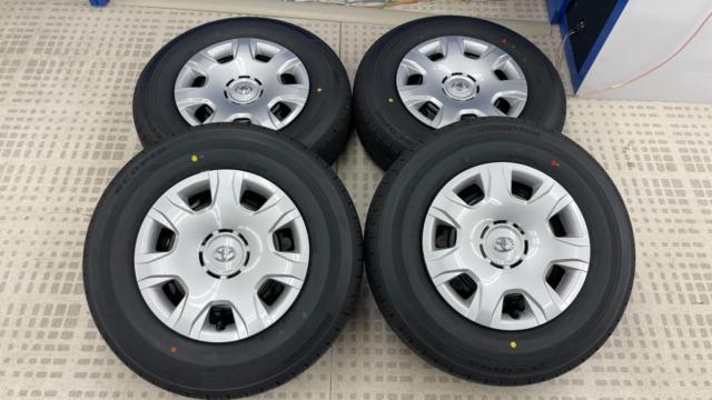 【納車外し】 トヨタ純正 200系ハイエーススチールホイール+ BRIDGESTONE ECOPIa RD613 195/80R15 107/105S LT 4本セット