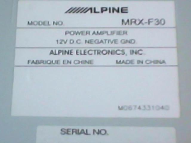 ALPINE
MRX-F30
4ch amplifier