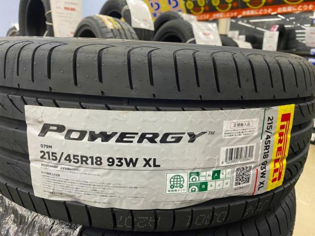 PIRELLI POWERGY 215/45R18 93W 中古タイヤ4本セット