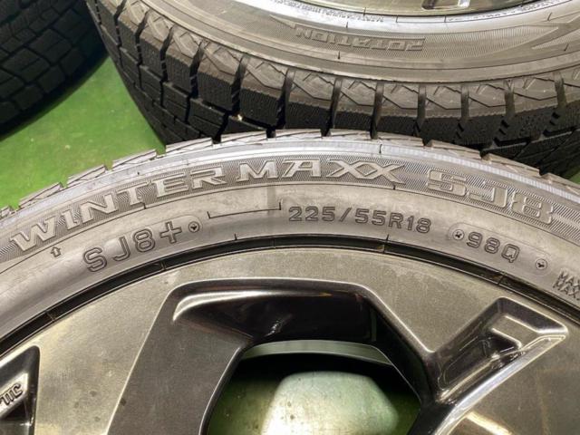 スバル SK5 フォレスター stiスポーツ 純正 + DUNLOP(ダンロップ) WINTERMAXX SJ8+ 225/55R18 ★ミゾたっぷり!2025年製 クロストレック/レイバックにも