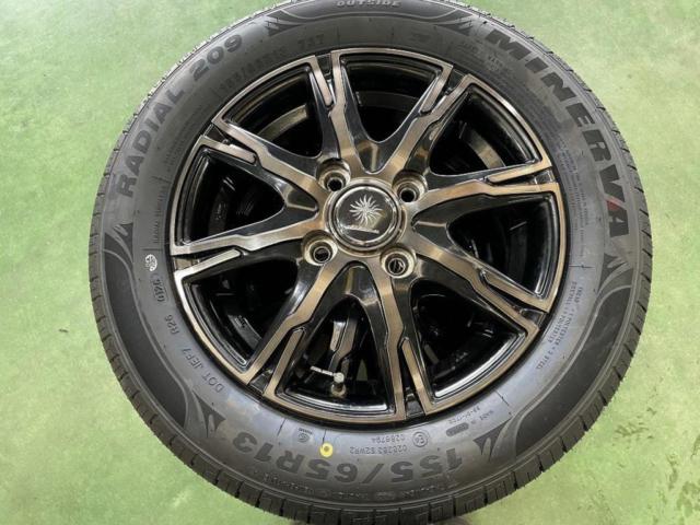 TOPY(トピー)  DILUCE DX10 + MINERVA(ミネルバ)209 155/65R13 ★タイヤは新品!2026年製 ライフ/ゼスト/パレット/HE21ラパン/エッセ/ekスポーツ