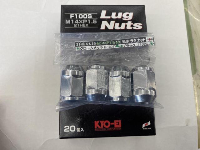 店頭販売のみ 協永産業 KYO-EI ラグナット M14 P1.5 21HEX テーパー クロームメッキ 24個セット