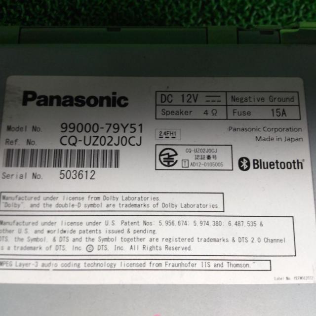 【ワケアリ】SUZUKI 純正オプション Panasonic CQ-UZ02J0CJ