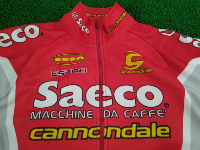 サイズ:M KAPPA SAECO CANNONDALE 裏起毛サイクルジャージ レッド