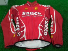 サイズ:M CANNONDALE SAECO 裏起毛サイクルジャージ レッド/ホワイト