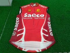 サイズ:M CANNONDALE SAECO 袖なしサイクルジャージ レッド