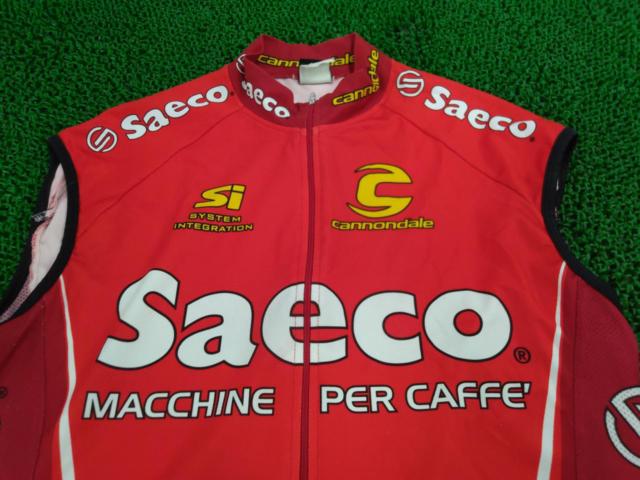 サイズ:M CANNONDALE SAECO 袖なしサイクルジャージ レッド
