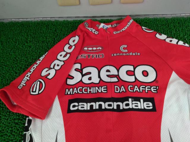 サイズ:M CANNONDALE SAECO ESTRO 半袖サイクルジャージ レッド/ホワイト