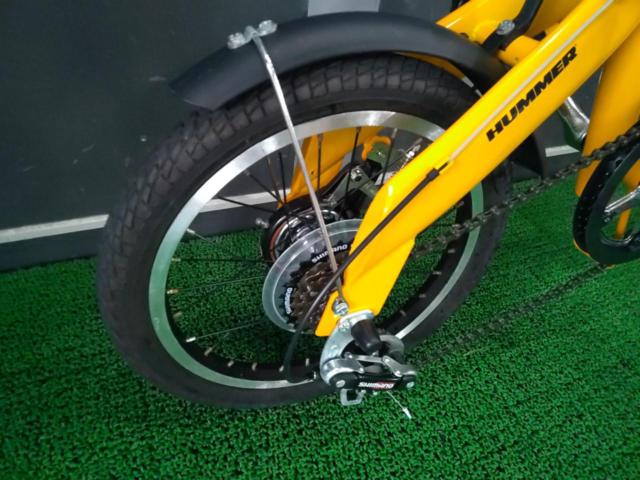 HUMMER 16インチ 外装6段変速 折りたたみ自転車 イエロー | 折りたたみ 