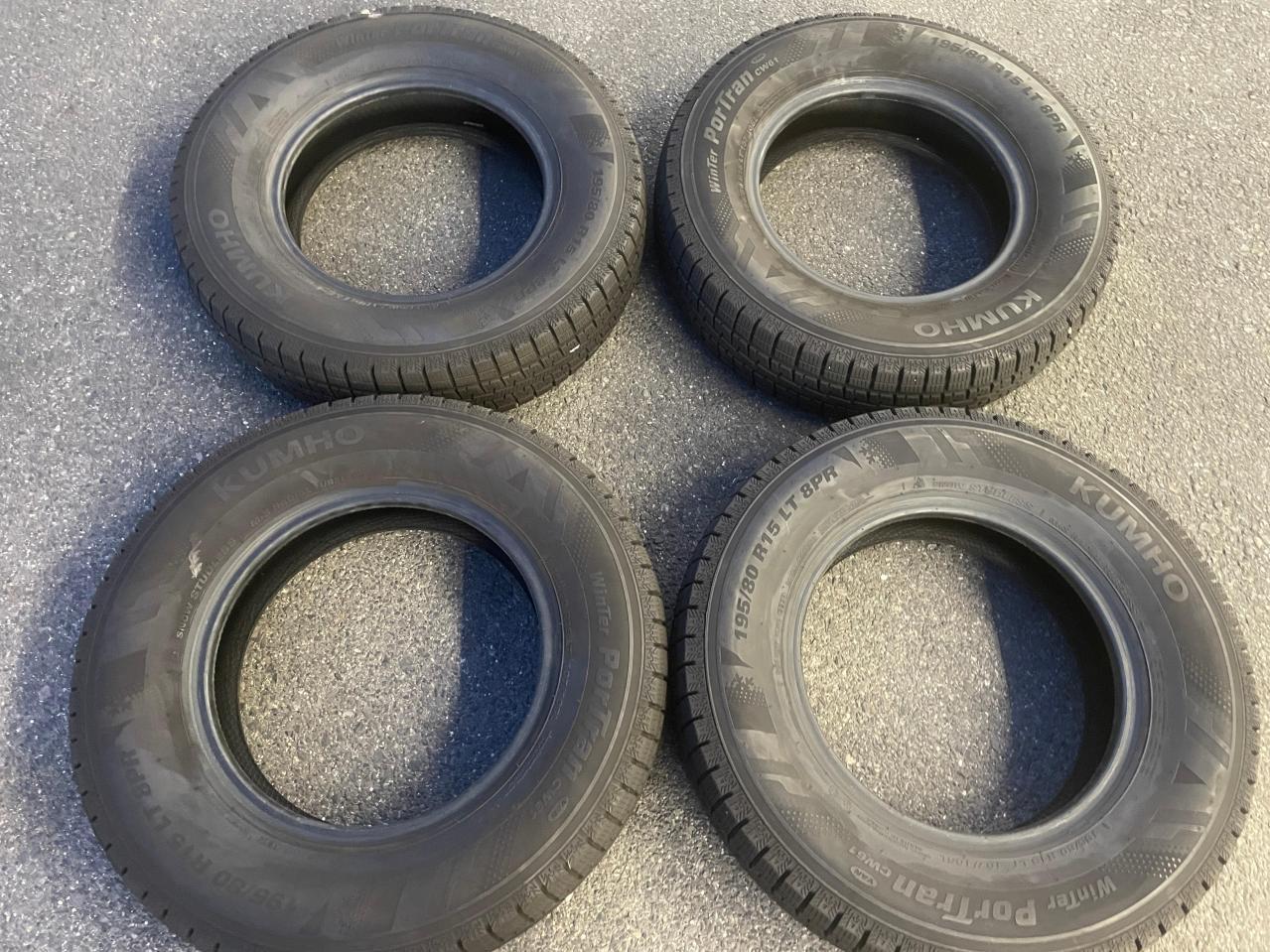 KUMHO/マーシャル】195/80R15 LT バン用スタッドレス 4本 | やや傷や 
