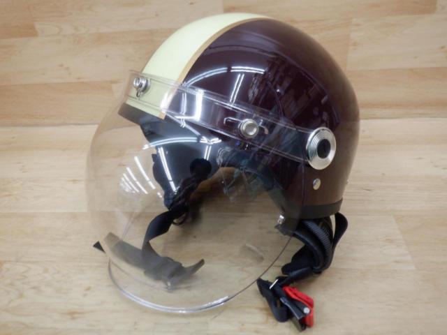 cr motorcycle helmet LEAD CROSS Half helmet with a bubble shield CR-760 One-size-fits-all  (57-60cm) | Some scratches or marks | UPGARAGE Riders fukuokaten |  Motorcycle Parts Helmets Half