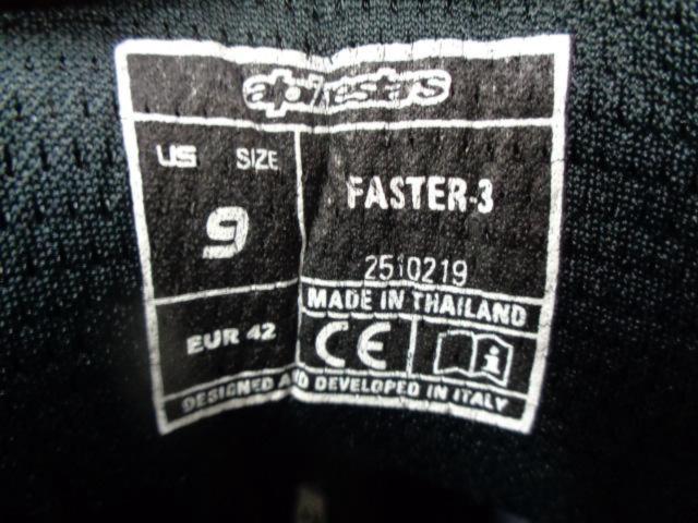 Alpinestars(アルパインスター) FASTER-3 シューズ ブラック/ホワイト サイズ:EUR/42.US/9