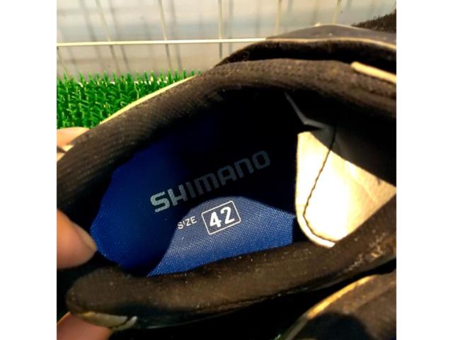 SPD-SL サイズ:26.5cm/EU42 SHIMANO R076 ビンディングシューズ シルバー