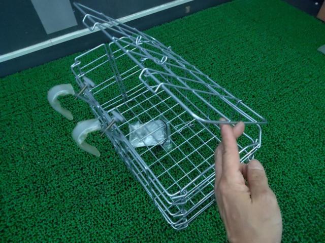 山本ビニター フタ付折りたたみセーフティーカゴ 折りたたみ自転車要脱着式 16-20インチ対応 シルバー