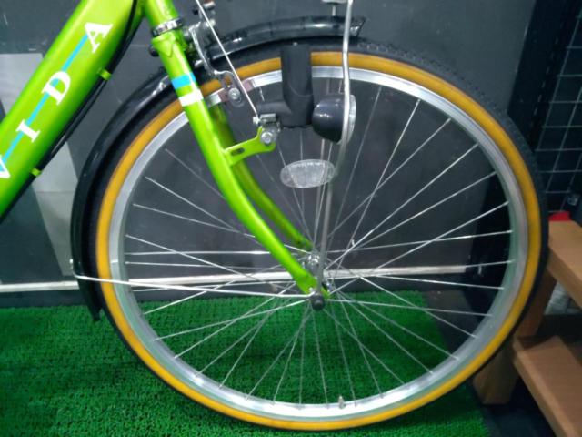 ASAHI CYCLE VIDA 26インチ 外装6段変速 シティサイクル グリーン ※ハンドルまわり錆・グリップベタつき・タイヤヒビ割れ・前後ホイール振れなど