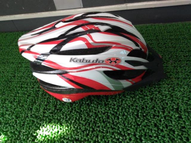 サイズ:M/L OGK Kabuto LEFF サイクルヘルメット ホワイトxレッド JCF認定