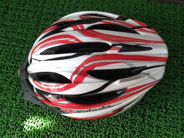 サイズ:M/L OGK Kabuto LEFF サイクルヘルメット ホワイトxレッド JCF認定