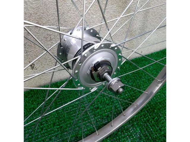 24×1-3/8(W/O) BRIDGESTONE DH-2N40-J(ハブ) フロントホイール ハブダイナモ(2端子)